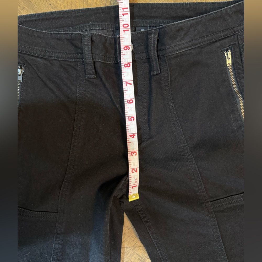 Skingraft Black Moto Skinny Jeans With Quilted Panels And Zipper Details Size 28 - Picture 8 of 16